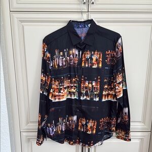 Robert Graham Black Multicolor Button Down Shirt
